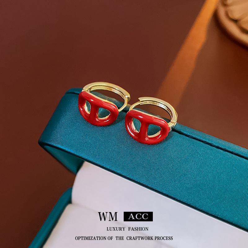 Vintage Red Flocking Earrings Collection Bow Knot Earstuds Vintage Style Earrings Jewelry Gift