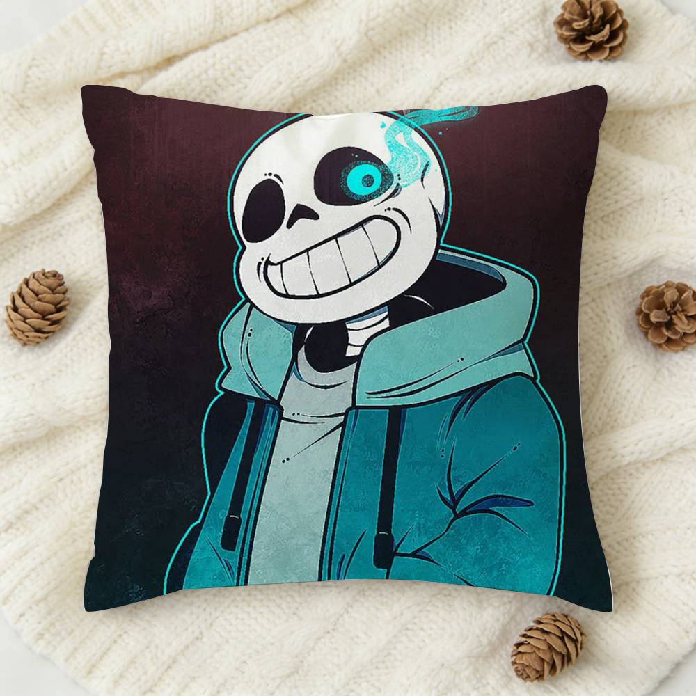 UUndertale Game Doublesided Printed Square Decorative Cushion Cover for Sofa Living Room Home Decor