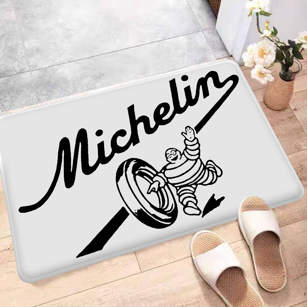Коврик для ванной M-Michelins с логотипом, противоскользящий, впитывающий воду, длинный полосатый коврик-подушка, коврик для спальни, коврик для декора отеля