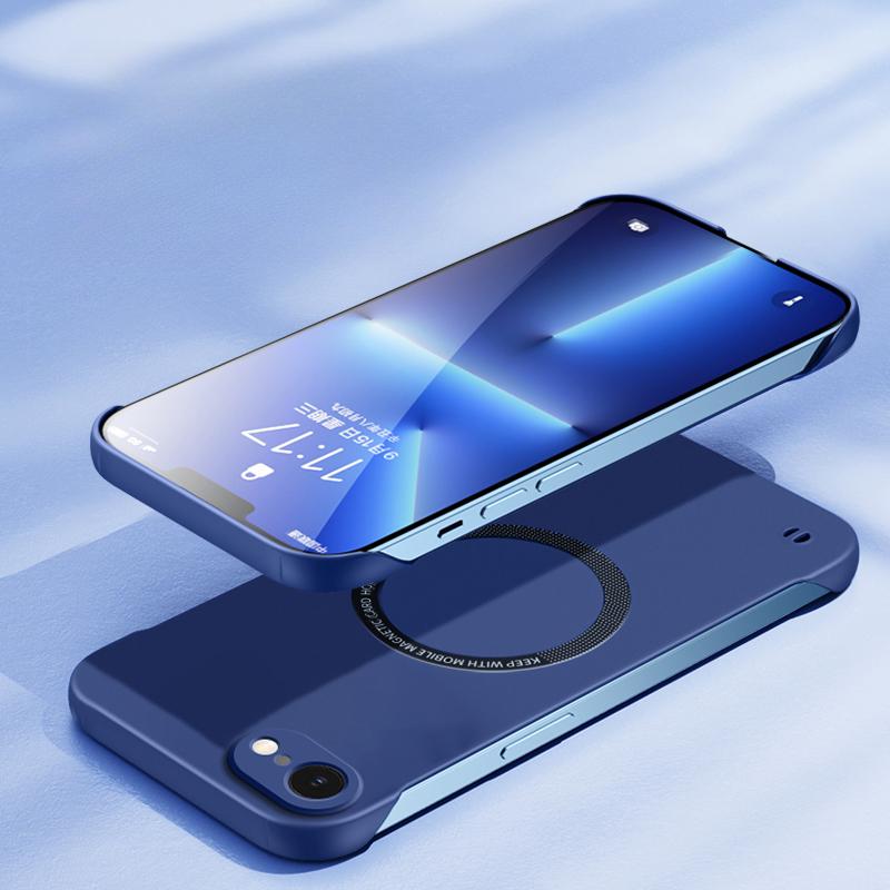 Чехол для Magsafe Magnetic Frameless Case для iPhone 16 E 16 Pro Max Hard Matte Wireless Charging Back Cover Shell для Apple 16 Pro Max Capa Cover
