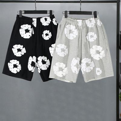 Летние мужские шорты с цветочным принтом на шнурке с эластичной резинкой на талии, свободные карманы, плиссированные шорты для отдыха, пляжного спорта, повседневная домашняя одежда, короткие брюки