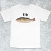 Fih Fish Мем Футболка Глупо Смешной Мем Мозговая Гниль Печатная Футболка Женская Мужская Мода Повседневная С Круглым Вырезом Хлопок Короткий Рукав Одежда Для Мужчин