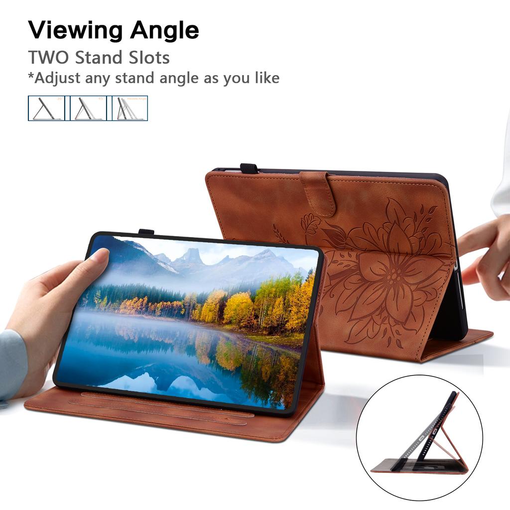 For Apple iPad Mini (2024) (Also Known As iPad Mini (A17 Pro)).PU Leather Exquisite Floral Embossed Design Tablet Case