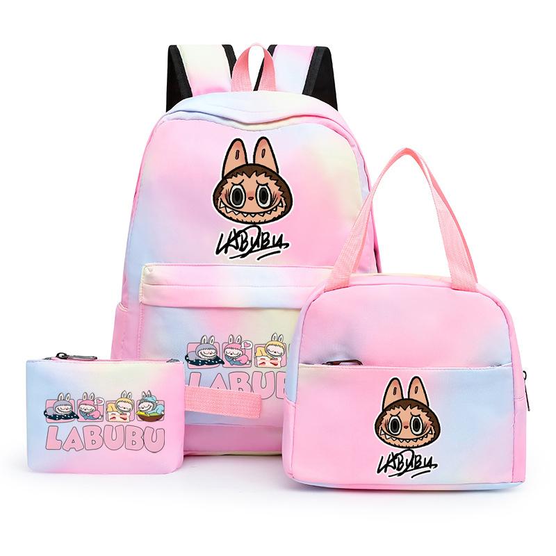 3Pcs/set Printed Backpack with Lunch Bag Pencil Case Student Teenager Boy Girl Bagpack Women's Backpack Set Travel Bag