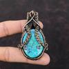 Chrysocolla Gemstone Pendant Copper Wire Wrapped Pendant Elegant Copper Jewelry Handmade Brand New Pendant Wire Wrap Jewelry Gift For Mother