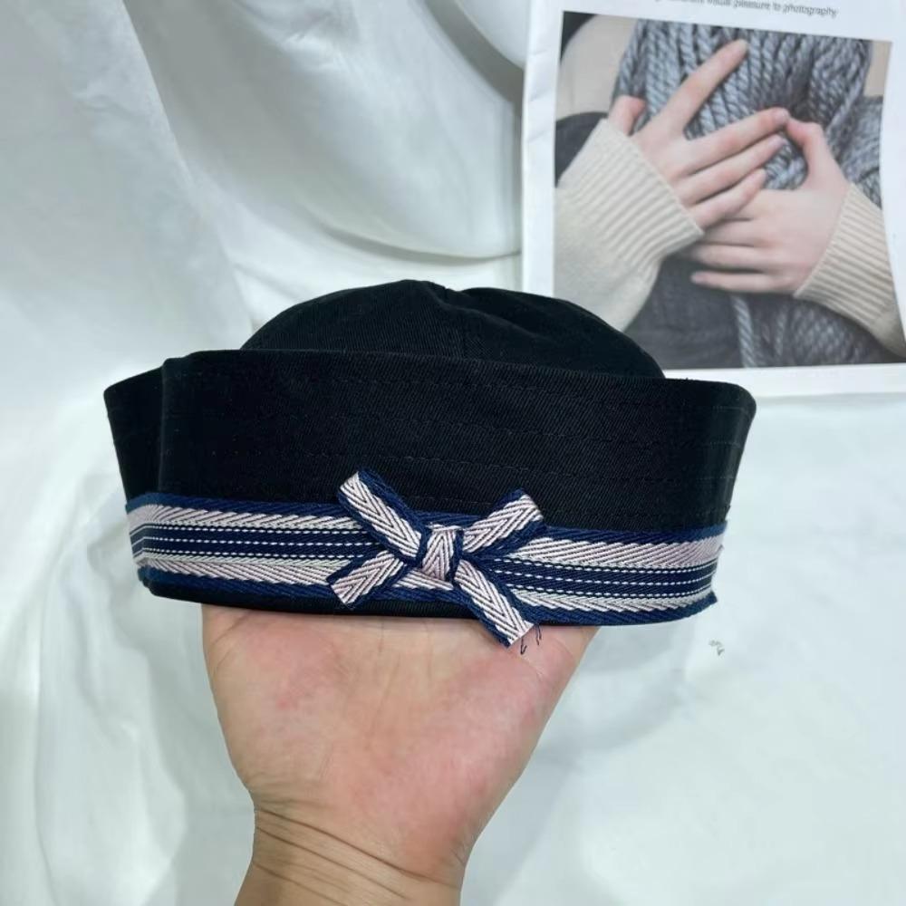 Dome Bow Marine Captain Cap Flip Brim Spring Summer Berets New Sailor Hat Spice Girl