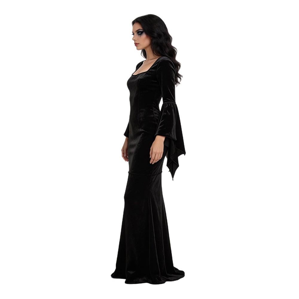 Halloween Bat Witch Ghost Bride Costume Gothic Sorceress Vampire Masquerade Maxi Dress Spooky Party Cosplay Outfit