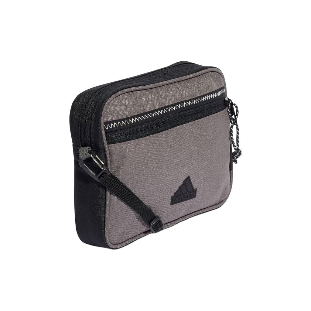 New Adidas Recycled Polyester Portable Crossbody Bag, Shoulder Bag Unisex Charcoal Gray & Black IQ0909