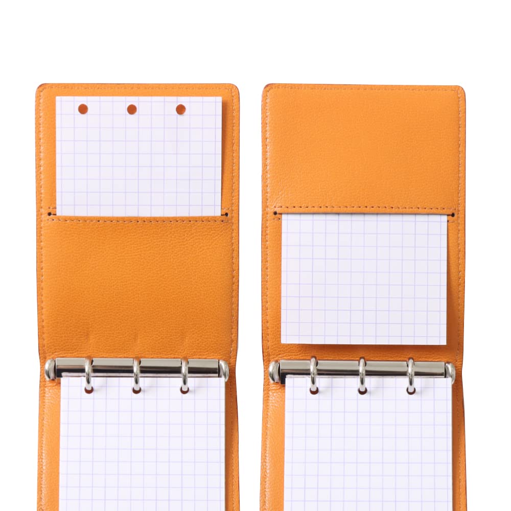 RHODIA Mini 3-Ring System Organizer (11x8cm, 11mm Ring Diameter, Cowhide Leather) Chic Orange Cf11ogz01-or
