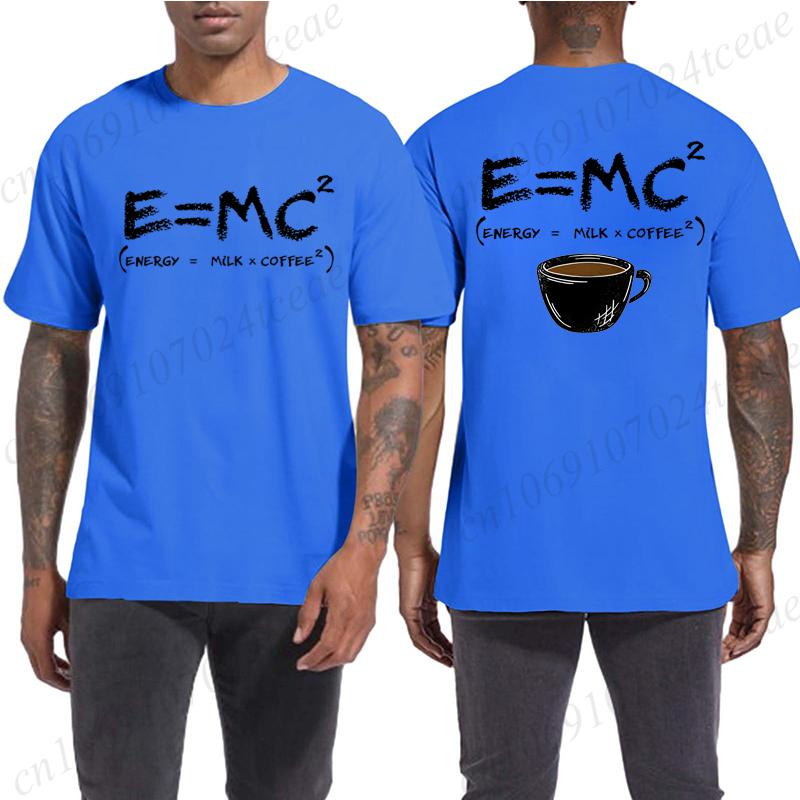 Formula Science Coffee E MC Equation Funny T-Shirt Harajuku Tee Shirt Men Brand T-shirt Man Shirt Summer Tees Men O-neck Tops