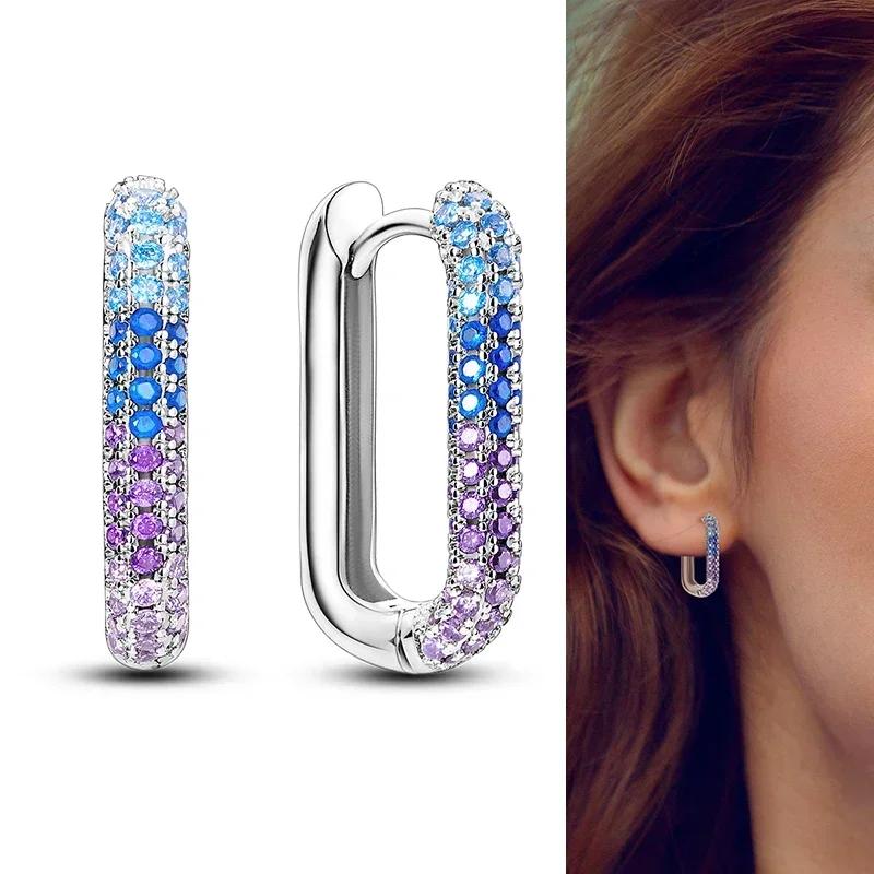 Серьги-кольца из серебра 925 пробы 'Любовь Перо Луна Звезда Сердце', подходят для оригинальных подвесок, для женщин и девочек, гвоздики, ювелирные изделия, подарки