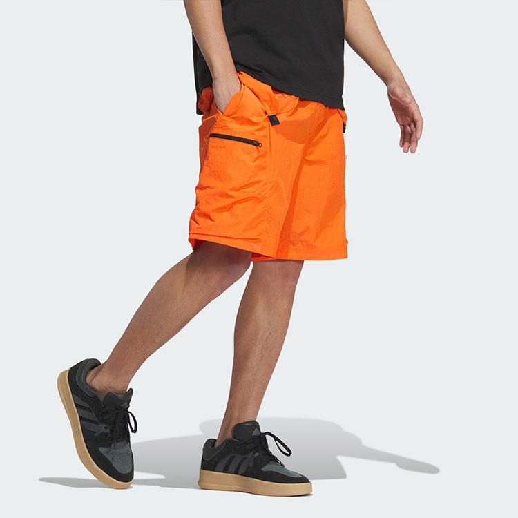 adidas Тканые шорты Future Style с цветными блоками и простым логотипом бренда, свободный крой, повседневные спортивные шорты для мужчин, полуударно-оранжевые JI9899