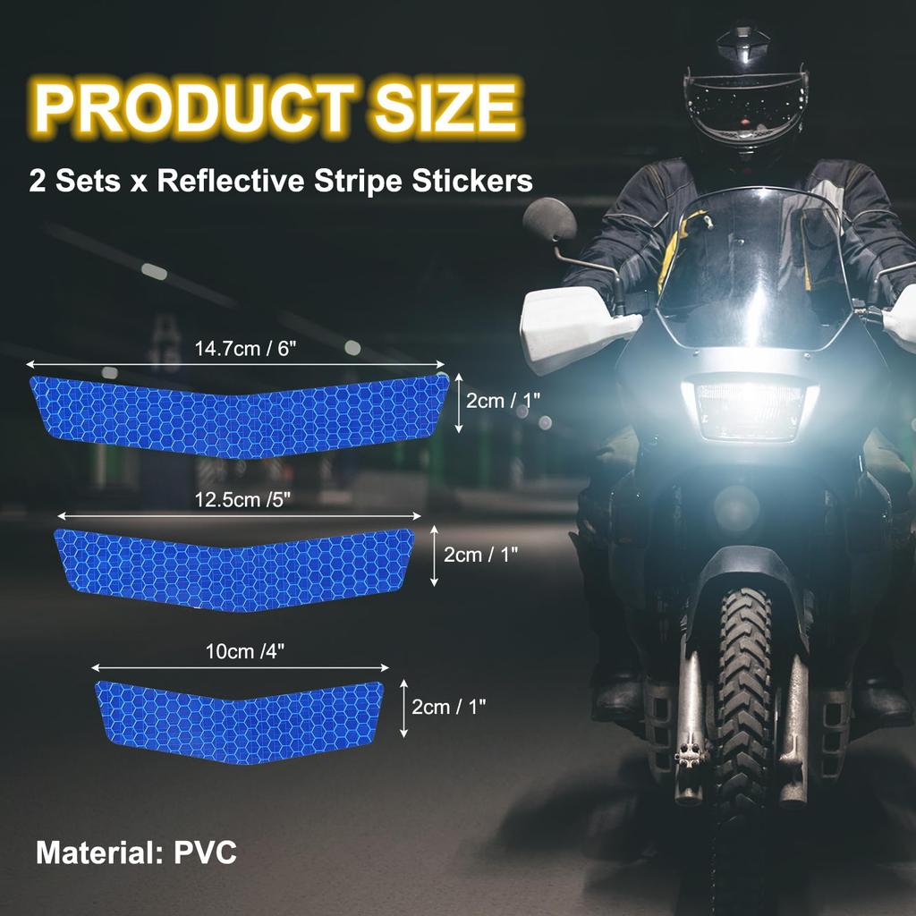 PATIKIL 2 набора светоотражающих полос Ночная высокая видимость Светоотражающая наклейка Водонепроницаемая Предупреждение о безопасности