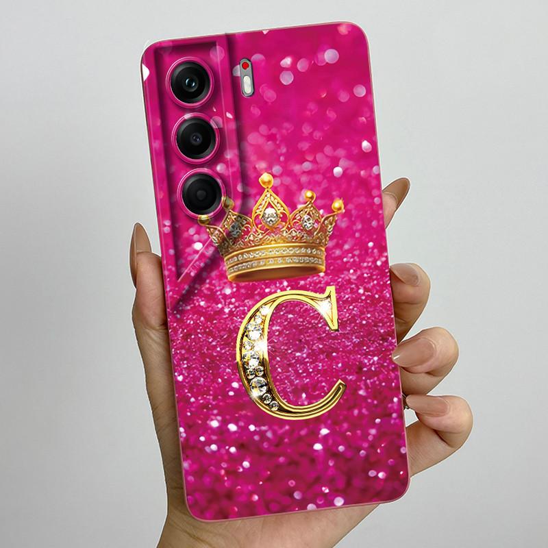 Чехол для Tecno Camon 40 Pro 4G 5G CM6 CM7 Корона Буква Силиконовый Мягкий Чехол для Телефона Для Tecno Camon40 Защита Камеры Задняя Крышка
