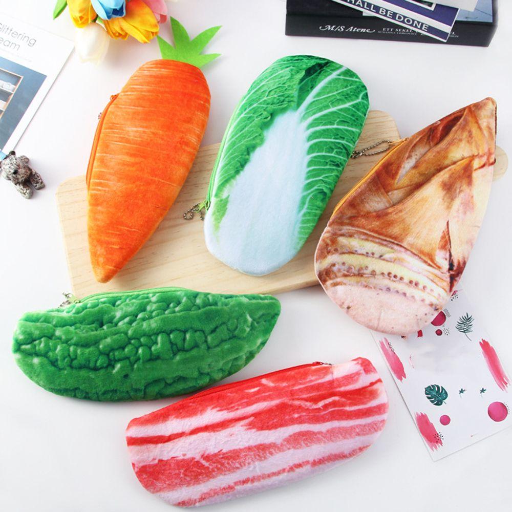 Supplies Pencil Bag Novelty Coin Bag Simulation Vegetable Plush Pencil Case Pen Case Pencil Pouch
