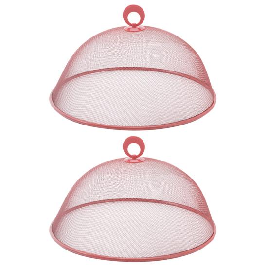 2 шт. Крышка для еды Сверхпрочная Нержавеющая сталь Мелкая сетка Портативная ручка Круглая Пылезащитная Многофункциональная Стол Улица Пикник