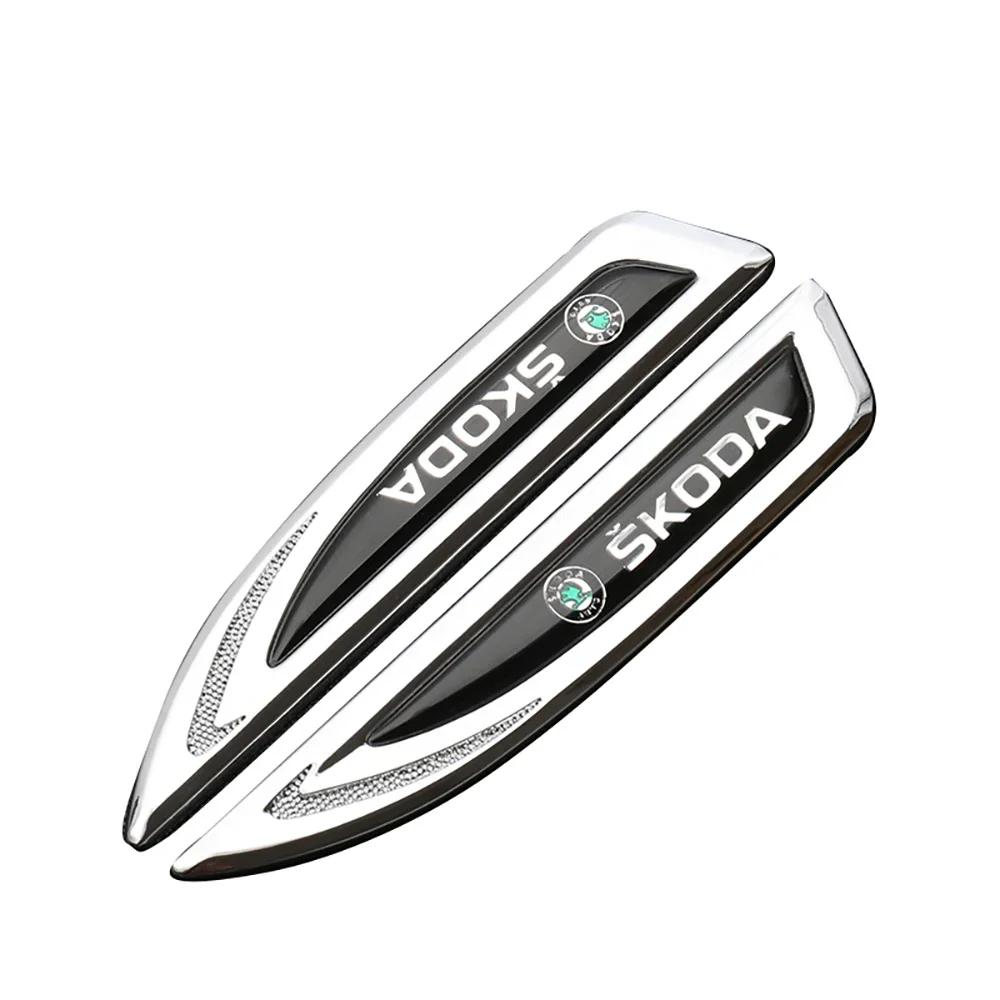 Car Sticker 2025 New 2Pcs Car Styling Metal Side Fender Knife Badge Stickers Accessories For Skoda Octavia Rapid Fabia A7 Superb