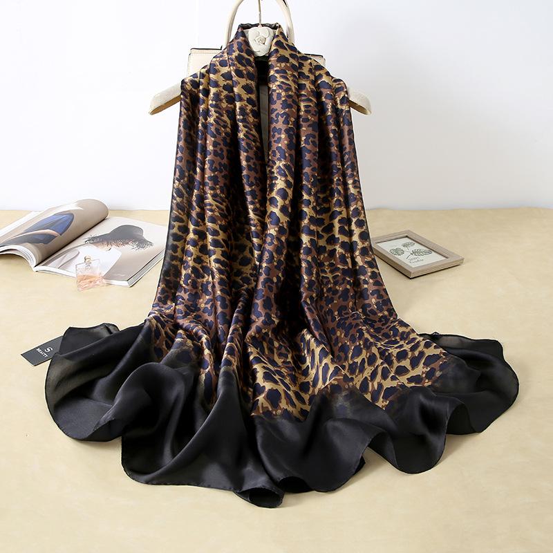 Elegant Leopard Print Scarf for Women - Large, Versatile & Warm | Perfect for Office, Travel & Beach | Windproof & Sun-Protective