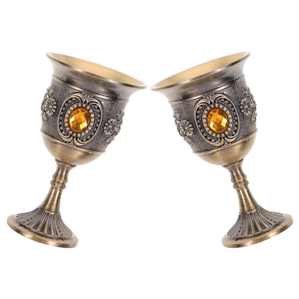 2 шт. Бытовой Святой Грааль Металлический Бокал Стаканы Ретро Ужин Нержавеющая Сталь Европейская Чашка