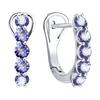 2MM Tanzanite Silver Earring 925 Sterling Silver Custom Fashion Jewelry