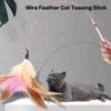 1/10Pcs Funny Simulation Feather Cat Toy Interactive Pet Cat Toy Kitten Playing Teaser Wand Toy Replacement Head Pet Supplies