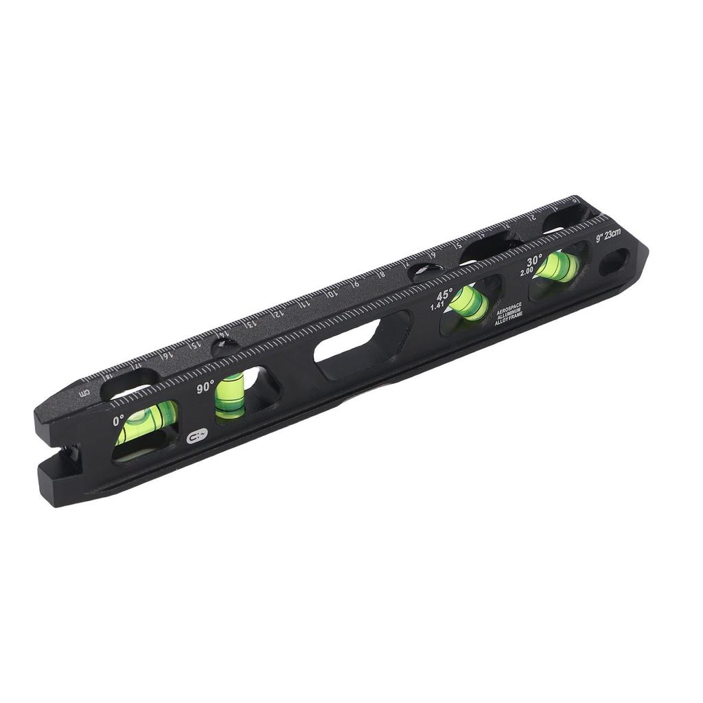Bubble Level Ruler 9 Inch 1 Degrees 30 Degrees 45 Degrees 90 Degrees V Slot Accurate Cast Aluminium Compact Bubble Spirit Level