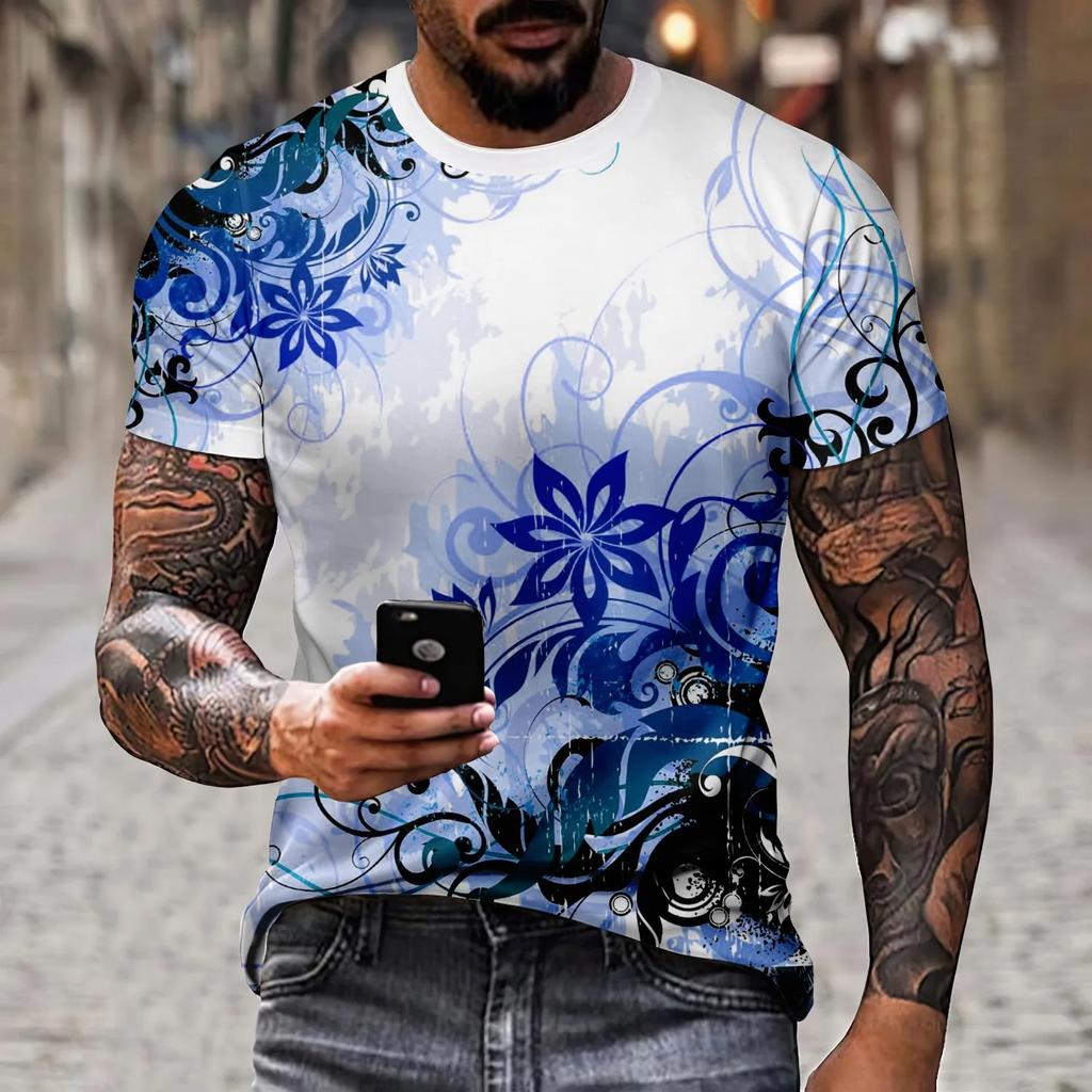 New Summer Retro Men's T-shirt 3D Printed Holiday Popular Outdoor Short Sleeve Fashion