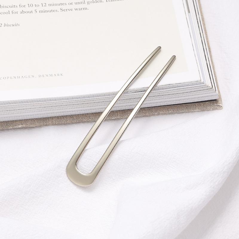 Золотая и серебряная ретро-шпилька U-образной формы - женская элегантная заколка для волос для стиля Ins