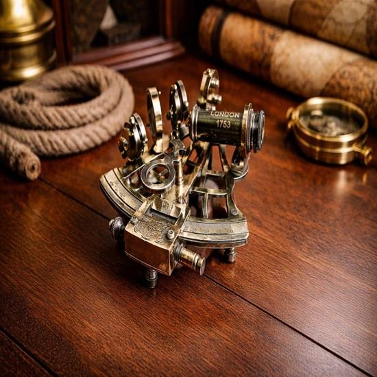 Handmade Brass Sextant with Wooden Case – J Sctt London Maritime Collectible