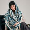 Plants and Flowers Morning Glory Splicing Thousand Bird Grid Fashion Women's Imitation Cashmere Thermal Scarf Air Conditioner Shawl