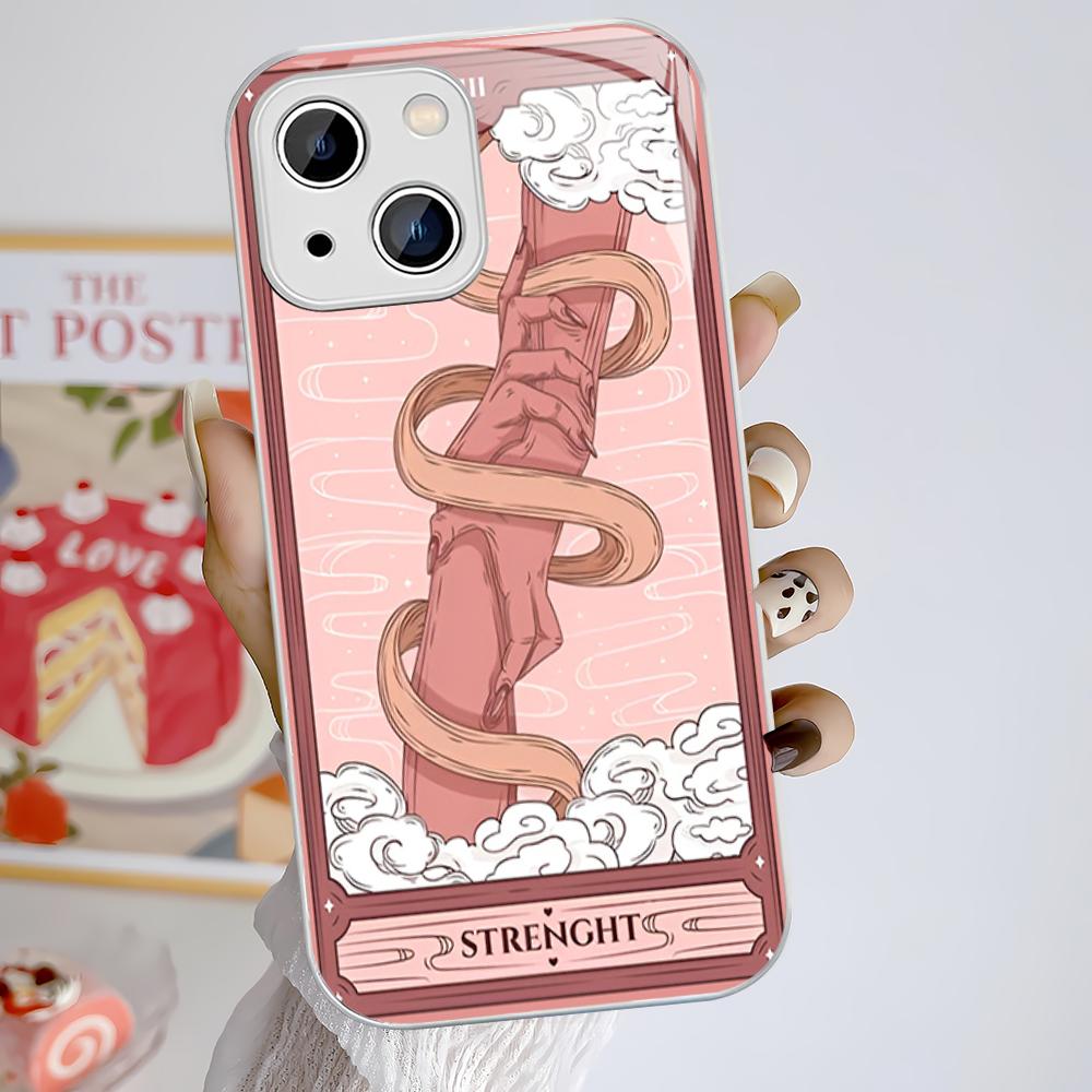 Tarot Phone Case Tempered Glass For iphone 14 13 12 11 Pro Mini XS MAX 14Plus X XS XR Cover
