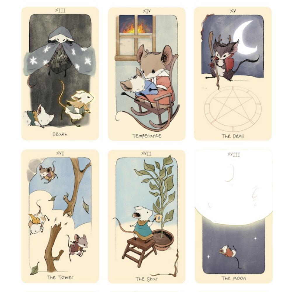 78 шт. Карт 10,3*6 см MIMIT | Мини-Таро Мышей: Маленькая колода Таро, наполненная большими жизнями и приключениями // Читать, играть и рассказывать.