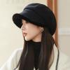 Womens Plush Trim Octagonal Hat Fashion Artist Painter Cap Winter
