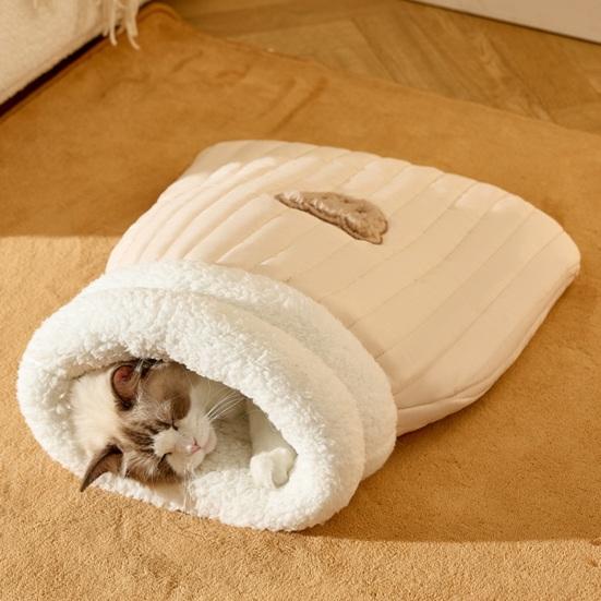 Спальный мешок для кошек, теплая кровать для домашних животных, уютный домик для кошек, флисовая палатка, гнездо для домашних животных, карманный мешок для сна на осень и зиму для домашних кошек