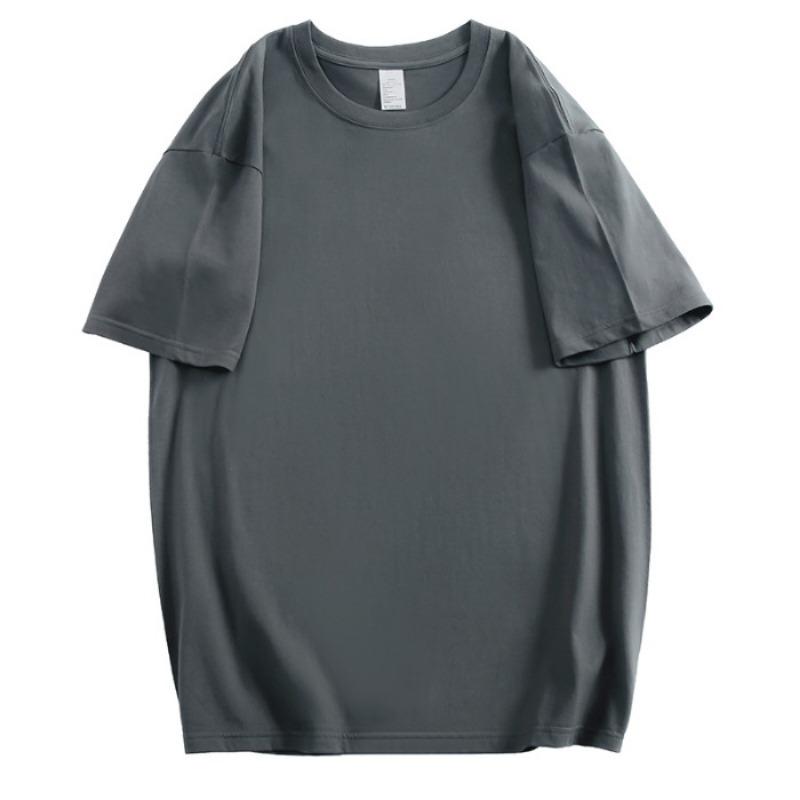 Pure Cotton Sewn Off-the-shoulder Short-sleeved T-shirt for Women's Couple Class Uniforms