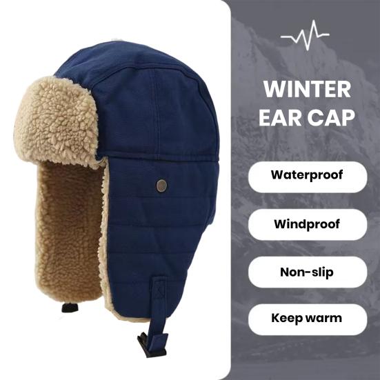 Unisex Winter Hat Thickened Fleece Lined Ear Protection Windoroof Buckle Fasten Heat Retention