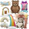 Matte Balloon Set Teddy Bear Candy Numbers 0-9 Children's Birthday Party Wedding Anniversary Scene Decoration Aluminum Foil Balloons
