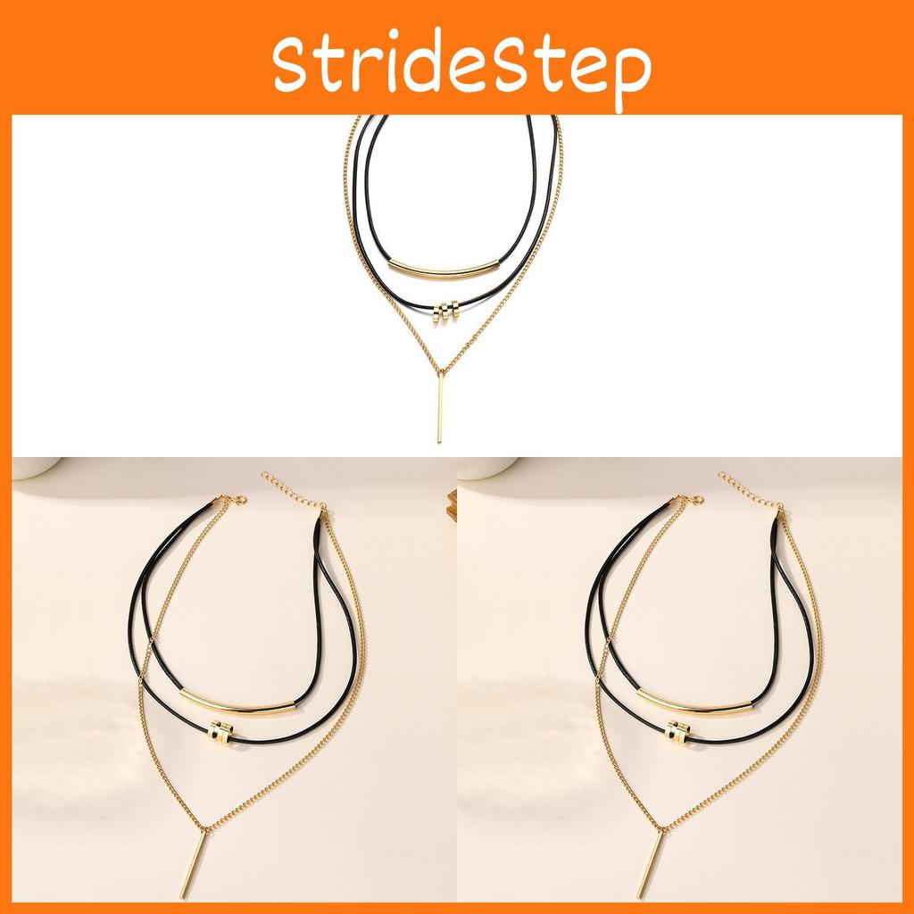 Modern Geometric Alloy Necklace For Women With Multilayer Design For Fall Winter Fashion