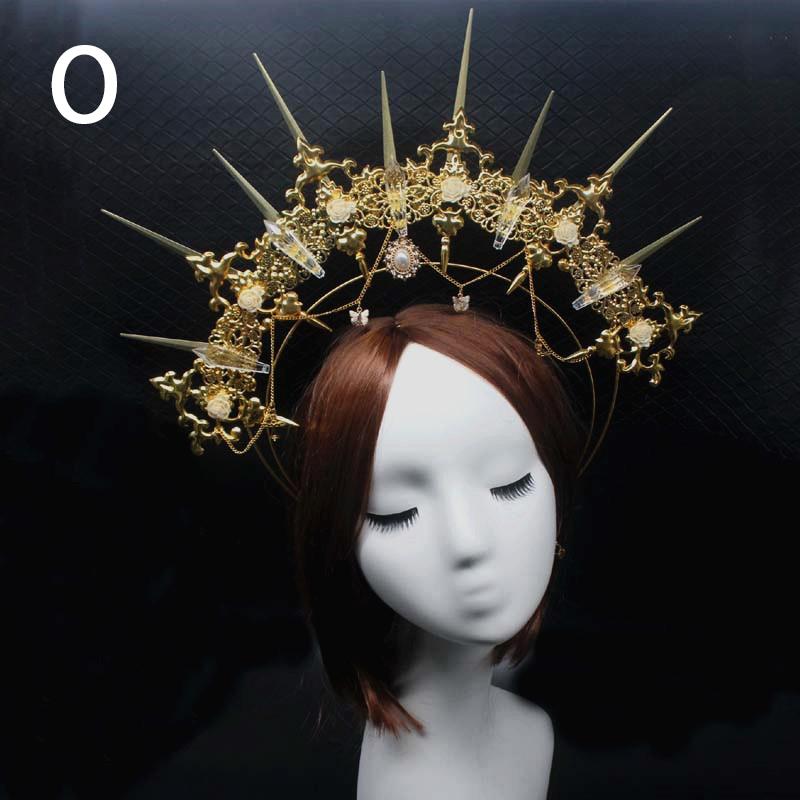 16Styles Lolita Virgin Mary Baroque Tiara DIY Material Package Gorgeous Gothic Vintage Church Halo Crown Headband