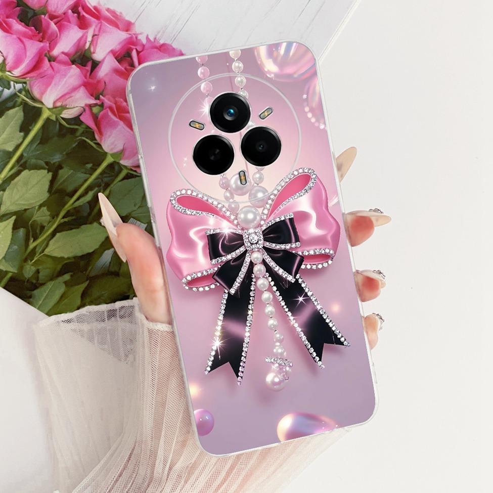 Clear Cover For Realme 14 Pro Case RMX5056 Cute Cat Fashion Butterfly Funny Painted Bumper For Real me 14 Pro Casing