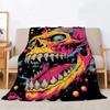 Cartoon Skull Illustration Throw Blanket 150x200 Thermal Blankets for Bed Beach Towel Home Interior Microfiber Bedding Knee Nap