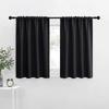 2PCS Solid Color Kitchen Short Curtain Through-rod Design Cabinet Curtain  Living Room