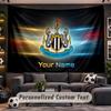 Wall Hanging Tapestry Custom NameNewcastle United FC Pattern Personalized Printed Fabric Wall Decor