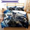 3pcs Custom Name Warrior Thunder" Bedding Set Printed Bedding Set Duvet Cover Closure Includes 1 Duvet Cover & 2 Pillowcases Bedroom Decor