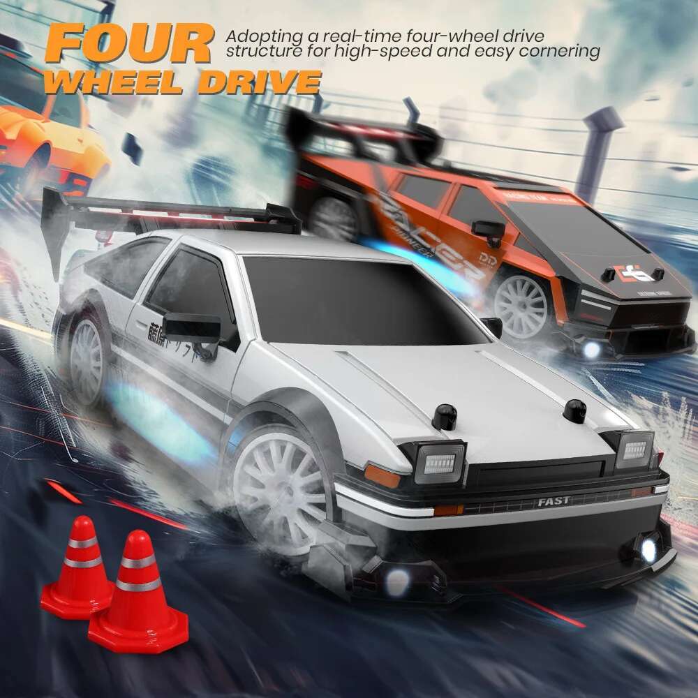 1:24 RC drift vehicle, Mustang 4WD cars, racing car with remote control, gift, competition racing car, children's toy