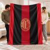 Flannel Fleece Blanket with AC Milan Design, Soft Lightweight Throw for Bed Sofa Travel