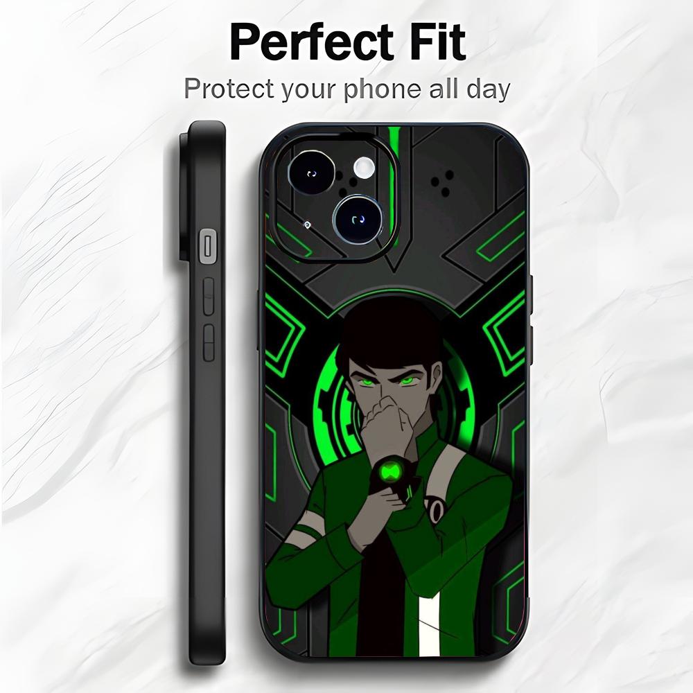 Забавный Мультяшный B-Ben 10 Чехол для Телефона Чехол для Телефона Мягкая Упаковка Легкий Для iPhone17 16 15 14 13ProMax