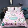Unicorn Bedding Set King Queen White Pink Unicorn Duvet Cover For Girls Boys Dreamy Cartoon Sparkle Lilac Polyester Quilt Cover