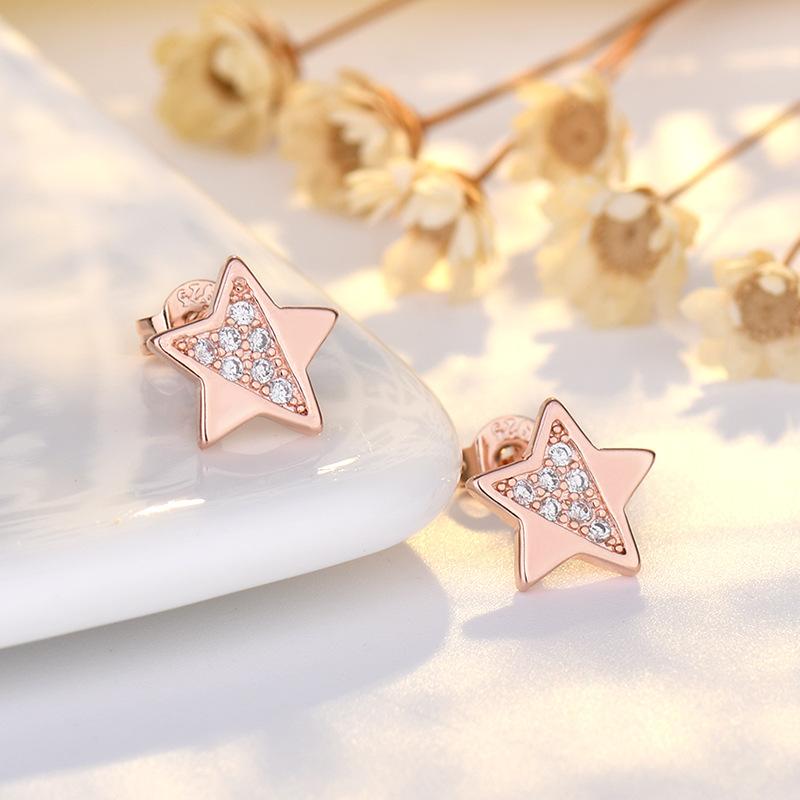 New 925 Sterling Silver High Quality Zircon Stud Earrings For Women Exquisite Student Girlfriend Jewelry Accessories WeddingGood product
