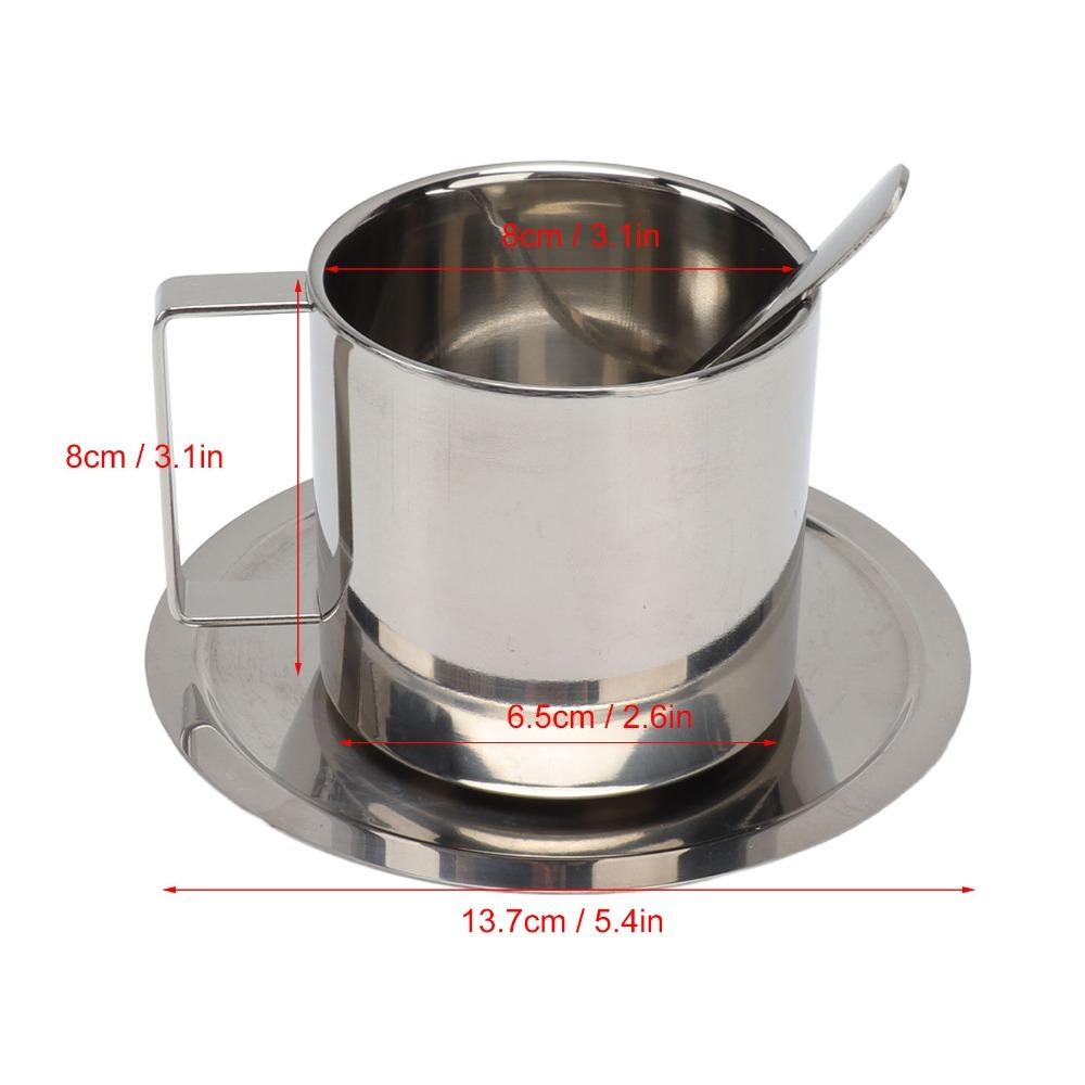 200ml Capacity Double Walled Cup Double Walled Tea Cup Modern Stainless Steel Coffee Cup Homes